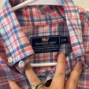 Vineyard Vines Men's Classic Fit Tucker Shirt - Blue and Pink Plaid